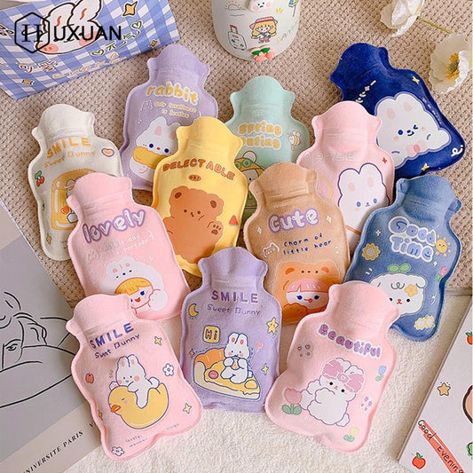 1Pc Lovely Cartoon Hand Po Warm Water Bottle Mini Hot Water Bottles Portable Hand Warmer Girls Pocket Hand Feet Hot Water Bags humolife