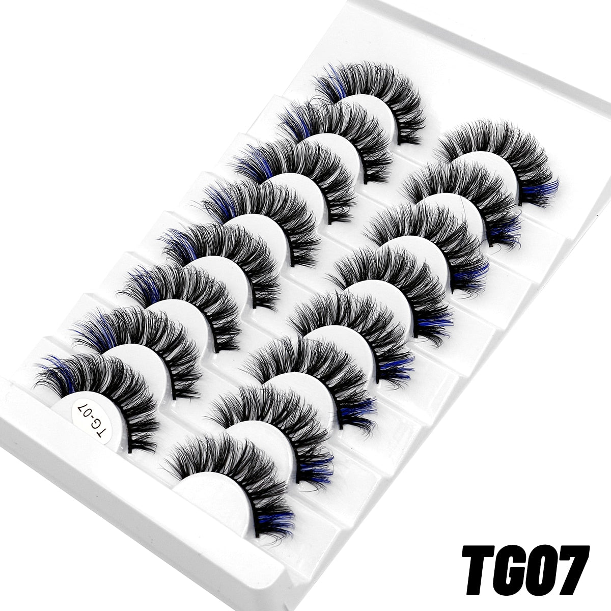halloween 5/8pairs Colored Eyelashes Wispy Mink Lashes Natural Fluffy Cat Eye Lashes Strip 5D False Eyelashes Eyelash Extension humolife
