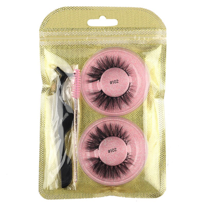 MEISHENJIE 2 Pairs natural false eyelashes thick makeup 3d mink lashes soft eyelash extension fake eyelash fluffy mink eyelashes humolife