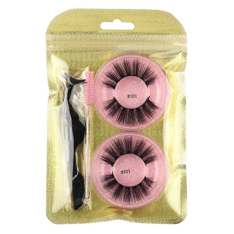 MEISHENJIE 2 Pairs natural false eyelashes thick makeup 3d mink lashes soft eyelash extension fake eyelash fluffy mink eyelashes humolife