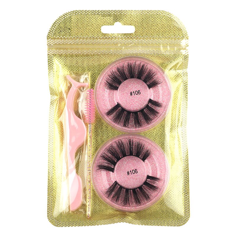 MEISHENJIE 2 Pairs natural false eyelashes thick makeup 3d mink lashes soft eyelash extension fake eyelash fluffy mink eyelashes humolife
