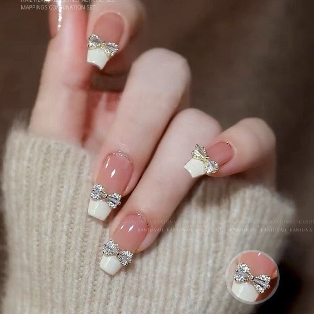 Long Coffin False Nails Aurora Butterfly with designs French Ballerina fake Nails wearable nail stickers Full Cover Nail Tips humolife