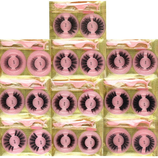 MEISHENJIE 2 Pairs natural false eyelashes thick makeup 3d mink lashes soft eyelash extension fake eyelash fluffy mink eyelashes humolife